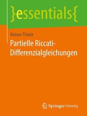 cover image of Partielle Riccati-Differenzialgleichungen